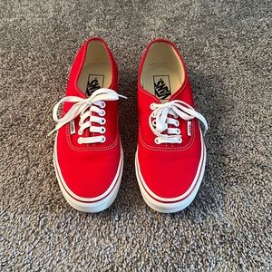 Red and white vans